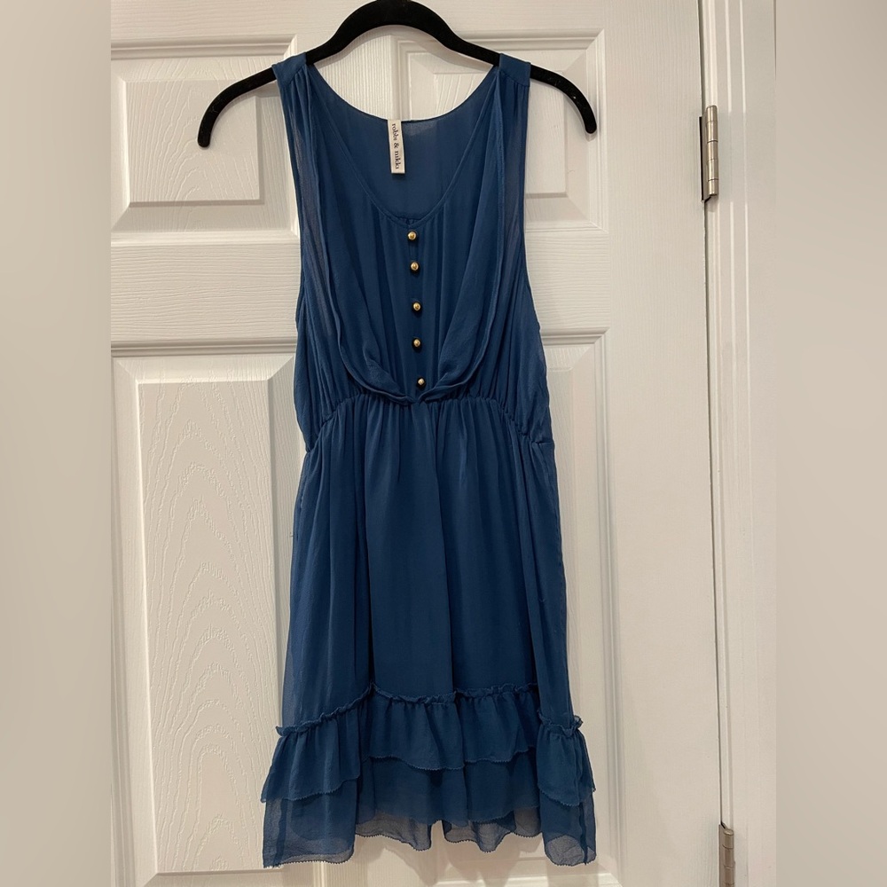 Robbi & Nikki by Robert Rodriguez Blue Tunic Top
